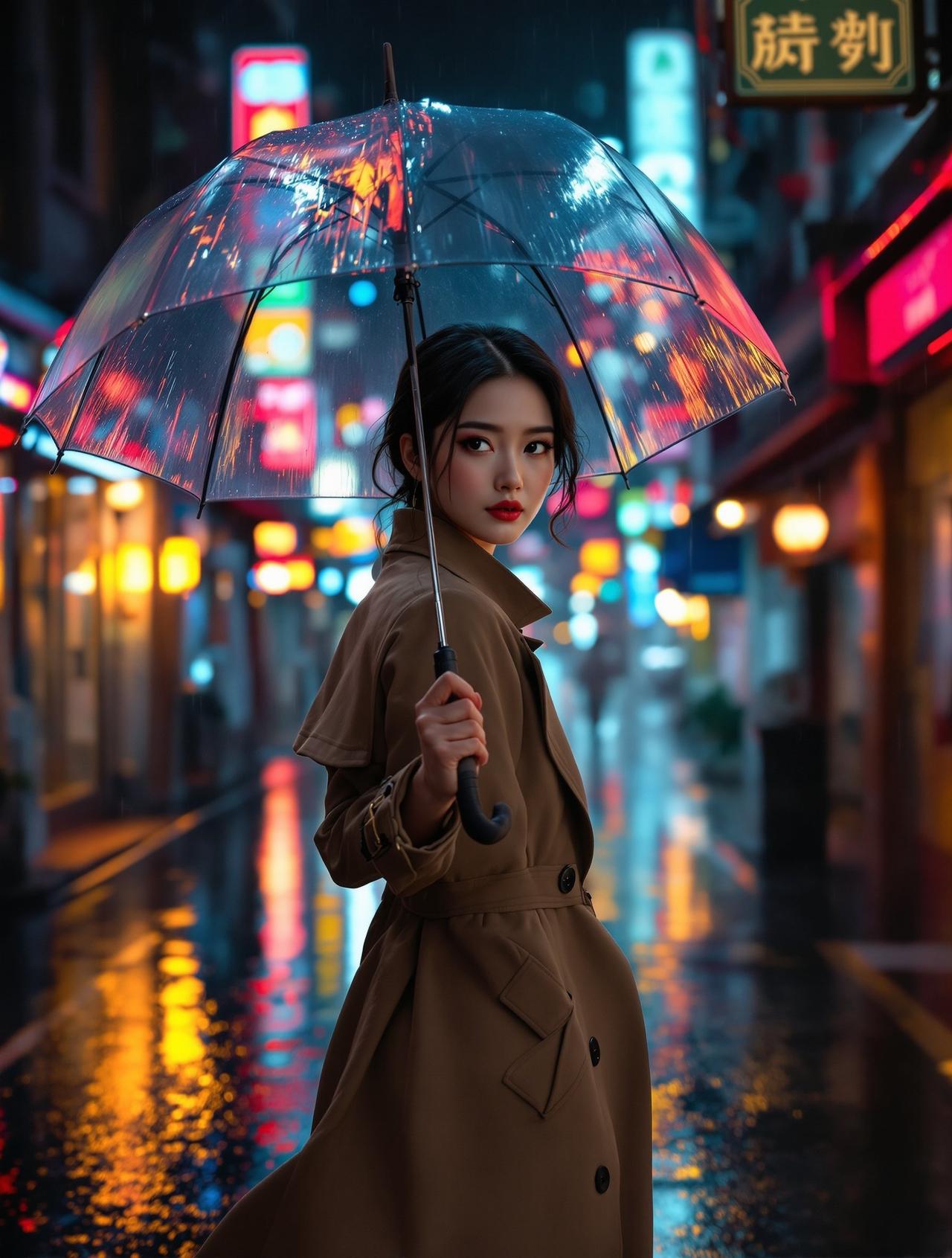 福利姬写真港风写真写真作品《雨夜霓虹》高清大图